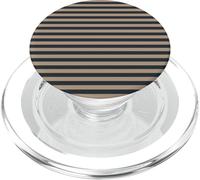 Líneas horizontales a rayas negras y marrones lindas rayas preppy PopSockets PopGrip para MagSafe
