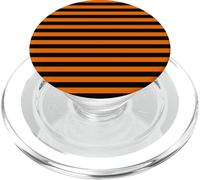 Líneas horizontales a rayas negras y naranjas rayas preppy PopSockets PopGrip para MagSafe