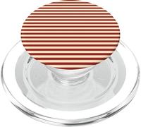 Líneas horizontales a rayas rojas y crema, rayas preppy lindas PopSockets PopGrip para MagSafe