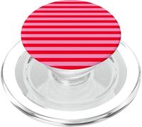 Líneas horizontales a rayas rojas y rosas, rayas preppy lindas PopSockets PopGrip para MagSafe