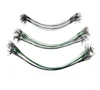 Líneas líderes de alambre de acero verde para pesca en el mar, 60 piezas con gancho giratorio para caballa, flexible y resistente al óxido, 3 longitudes