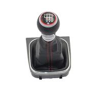 LINEAW Perilla de Cambio de Marchas para VW para EOS 2006 2007 2008 2009 2010 2011 Perilla Cambio Coche 6 Velocidades con Bota Cuero con Palanca Cambios Pomo Cambio de Marcha