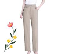 Linebalm Drape Pants, Glamorease Drape High Rise Pull-On Stretch Pants, for Senior Women (XXL,Khaki)