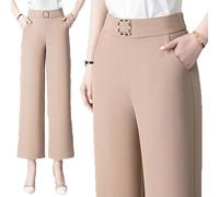 Linebalm Pants,High Rise Pull-On Stretch Trousers for Senior, Lightweight and Breathable, High Rise Pull-On Stretch Pants (Khaki,4XL)