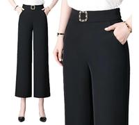 Linebalm Pants,High Rise Pull-On Stretch Trousers for Senior, Lightweight and Breathable, High Rise Pull-On Stretch Pants (Black,4XL)