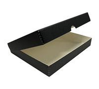 Lineco Caja de almacenamiento tipo libro de archivo. Caja de almacenamiento con borde de metal, tapa tipo clamshell. 9.5 x 12.5 x 1.75 pulgadas.
