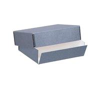 Lineco Museum Archival - Caja de almacenamiento frontal, sin ácidos con bordes de metal, 8.5 x 10.5 x 3 pulgadas, gris (733-0008)