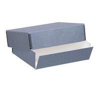 Lineco Museum Archival Drop-Front Storage Box, Acid-Free with Metal Edges, 14.5 X 18.5 X 3 inches, Gray (733-0014)