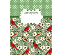 Lined Journal: Cardinal Birds on Green - 110 Pages of Daily Writing Paper with Month & Date Header - Undated Notebook for Journaling, Notes, Planning, School & Work