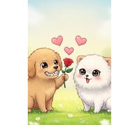 Lined Journal Notebook, Puppy with Love, 120 Pages, Medium 6 inches x 9 inches, Paperback, Perfect Notebook for School, Work, Girls, Women, Students & Personal Writers