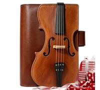 Lined Leather Journal Violin Refillable Eye-Catching Design 21.5x15x1.5cm