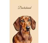 Lined Notebook 6x9: Red Dachshund Portrait Notebook for Studying, Work, Note Taking | Watercolor Dog Art Journal for Girls, Teens, Women, Men | Weiner Dog Fan Gift (Dog breeds)