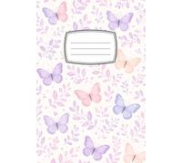 Lined Notebook: Aesthetic Lavender Purple and Pink Butterfly Journal, 6x9 Inch College Ruled Paper, 110 Pages, Cute Pastel Botanical Notebook for Women, Girls, and School