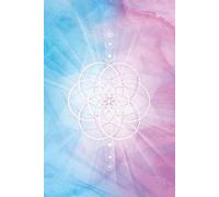 Lined Notebook blue pink sacred geometry cover: 120 lined pages. Seed of Life design on cover.