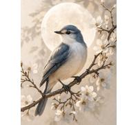 Lined Notebook: Blue Songbird Under the Full Moon: 8.5 x 11 Inches | 100 Lined Pages | Matte Cover | Beautiful Full Wraparound Cover | Perfect for Writing, Journaling, Notes & Everyday Use