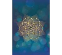 Lined Notebook blue sparkle sacred geometry cover: 120 lined pages. Seed of Life design on cover.
