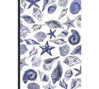 Lined Notebook: Coastal Blues Seashell Sea Life Illustration | 5.0" x 7.0” Cute Ocean Aesthetic Journal with 120 Pages for Boys, Girls, Teens and Adults | Seaside Collection