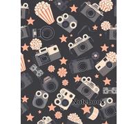 Lined Notebook: College Ruled Paper with Retro Cinema Pattern - 100 Pages Premium Quality 8.5x11: Stylish Note-Taking Book for Photographers and Movie Buffs