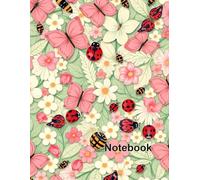 Lined Notebook: College Ruled Paper with Spring Garden Ladybugs and Butterflies Design - 100 Pages Premium Quality 8.5x11: Nature Themed Writing Journal for Students, Kids and Garden Enthusiasts