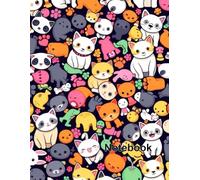 Lined Notebook: College Ruled Paper with Vibrant Kawaii Cat and Animal Friends Pattern - 100 Pages Premium Quality 8.5x11: Fun Kitty Design Diary for Students, Pet Enthusiasts, and Creative Writing