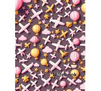 Lined Notebook: College Ruled Paper with Whimsical Airplanes and Hot Air Balloons Pattern - 100 Pages Premium Quality 8.5x11: Inspiring Travel Theme Journal for Students and Aspiring Pilots