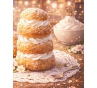 Lined Notebook: Cream-Filled Pastries with Sparkling Lights: 7.5 x 9.25 Inches | 100 Ruled Pages | Beautiful Full Wraparound Cover | Perfect for Writing, Journaling, Notes & Everyday Use