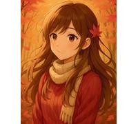 Lined Notebook: Girl in an Autumn Forest: 8.5 x 11 Inches | 100 Lined Pages | Matte Cover | Beautiful Full Wraparound Cover | Perfect for Writing, Journaling, Notes & Everyday Use