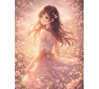 Lined Notebook: Girl in an Enchanted Flower Garden: 8.5 x 11 Inches | 100 Lined Pages | Matte Cover | Beautiful Full Wraparound Cover | Perfect for Writing, Journaling, Notes & Everyday Use