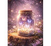 Lined Notebook: Glowing Butterflies in a Magic Jar: 8.5 x 11 Inches | 100 Lined Pages | Matte Cover | Beautiful Full Wraparound Cover | Perfect for Writing, Journaling, Notes & Everyday Use