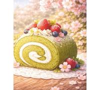 Lined Notebook - Matcha Blossom Roll: A gentle journaling space for calm thoughts and sweet inspirations