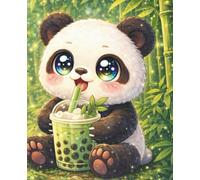 Lined Notebook - Matcha Panda in Bamboo Forest: A playful journal for cozy thoughts, soft smiles, and bubble tea dreams