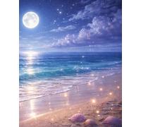 Lined Notebook - Moonlit Ocean Waves: A peaceful space for writing, notes, and quiet reflection