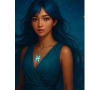 Lined Notebook: Pisces Zodiac Girl Under the Stars: 8.5 x 11 Inches | 100 Lined Pages | Matte Cover | Beautiful Full Wraparound Cover | Perfect for Writing, Journaling, Notes & Everyday Use