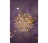 Lined Notebook purple sparkle sacred geometry cover: 120 lined pages. Seed of Life design on cover.