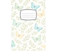 Lined Notebook: Vintage Pastel Butterfly and Botanical Leaf Journal, 6x9 Inch College Ruled Paper, 110 Pages, Aesthetic Cute Cottagecore Butterfly Notebook for Women, Girls, and School