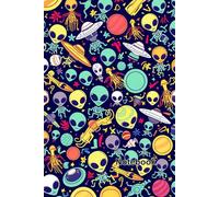Lined Notebook: Wide Ruled Paper with Whimsical Alien and UFO Pattern - 120 Pages 6x9: Fun Writing Journal for Students, Kids, and Space Enthusiasts
