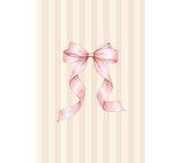Lined Notebook Wide Ruled: Pastel Pink Stripes and Bow Notebook for Teens, Girls, Women | Clean Girl Preppy Aesthetic Journal for Study, Work, Notes | Romantic Feminine Gift for Students