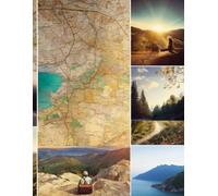 lined notebook with a cyclist motif on the cover