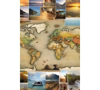 lined notebook with a cyclist motif on the cover