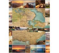 lined notebook with a cyclist motif on the cover