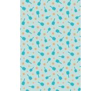 Lined Pickleball Journal: Cute Pickleball Pattern on the Cover of a Lined 6x9" Notebook in Teal Blue and Orange