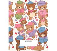 Lined school notebook: For kids, age 4-8, with teddy bears, for walentine's day, for drawing and writing, for learning school subjects