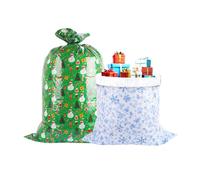Linelglobal Bolsa de regalo de Navidad extra grande, bolsa de regalo de plástico gigante para Navidad de gran tamaño, saco jumbo para Navidad, paquete de 2 unidades de 60 pulgadas