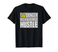 Lineman Danger High Voltage Hustle Electrical Work Camiseta gráfica económica, Hombre, Negro, L