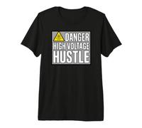 Lineman Danger High Voltage Hustle Electrical Work Camiseta Premium