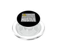 Lineman Danger High Voltage Hustle Electrical Work PopSockets PopGrip para MagSafe