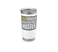 Lineman Danger High Voltage Hustle Electrical Work Vaso térmico de acero inoxidable de doble pared