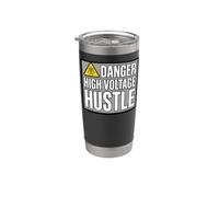 Lineman Danger High Voltage Hustle Electrical Work Vaso térmico de acero inoxidable de doble pared