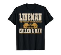 Lineman The Only Position Called A Man Football Player Camiseta gráfica económica, Hombre, Negro, S