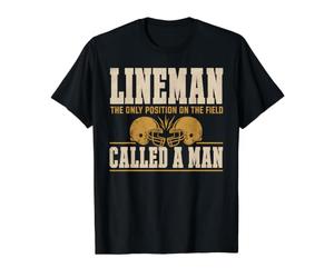 Lineman The Only Position Called A Man Football Player Camiseta gráfica económica, Hombre, Negro, S